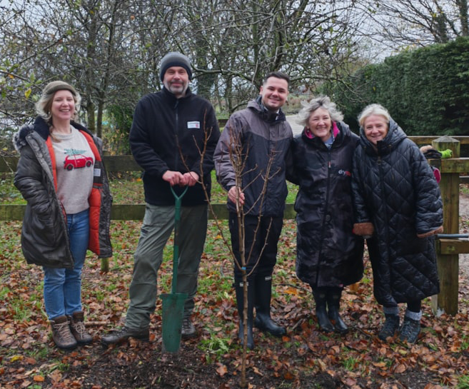 National tree week attendees planting a tree